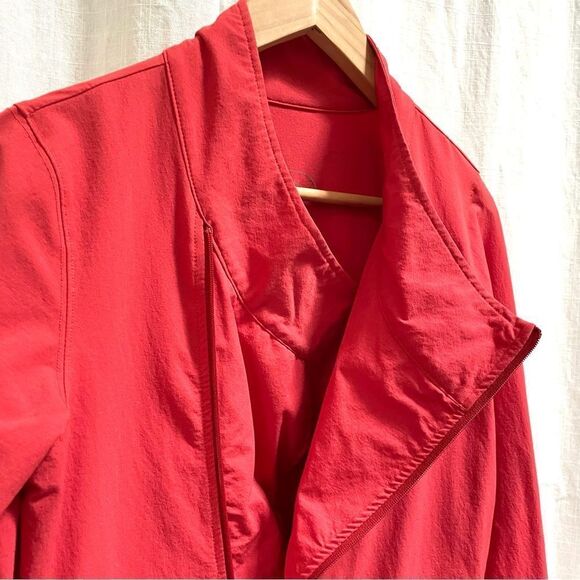 Oiselle Tracker Moto Jacket size 2 red coral - Picture 10 of 12
